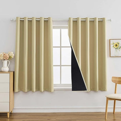 Anytime 100% Blackout Curtain 2 Panels Set, Thermal Insulated Window Drapes by Anytime