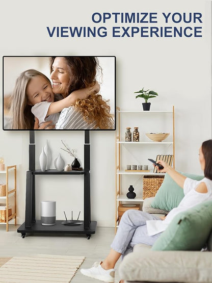 Maiproo Rolling TV Stand Mobile TV Cart on Wheels - Image 2