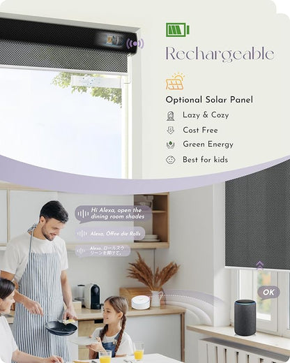 Graywind Motorized Solar Shades Light Filtering Mesh Shade Compatible - Image 3