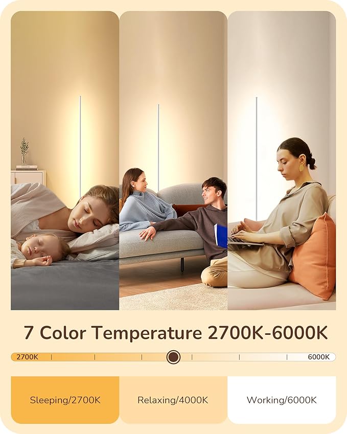 EDISHINE Minimalist LED Corner Floor Lamp - Image 2