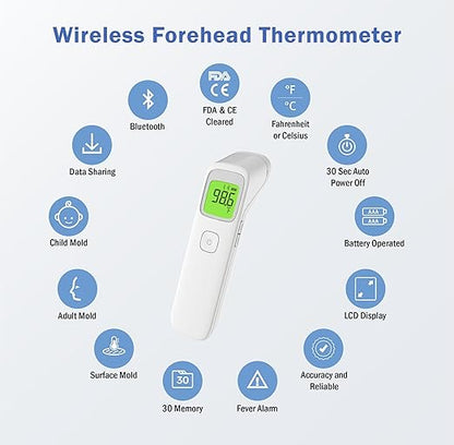 Uright Wireless Forehead Thermometer, Non-Contact Digital Thermometer - Image 2