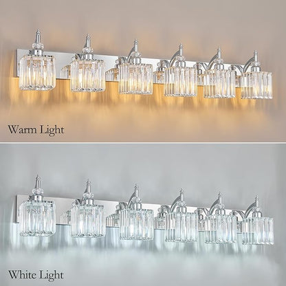 BBLLWJ 6 Light Bathroom Vanity Light Modern Chrome Vanity Light Fixtures - Image 2