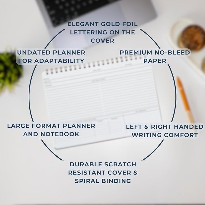 | Meeting Notebook for Work | 8.25" x 11.75" | Project Planner | Simple Design - Image 7