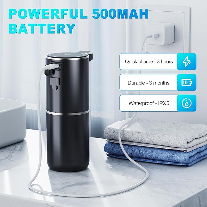 Automatic Liquid Soap Dispenser, 12.8oz/380ml Wall Mount Touchless Soap - Image 7