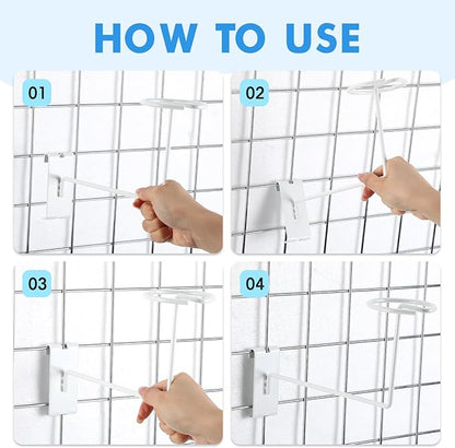 Blulu 6 Pcs Hat Displayer for Gridwall, Metal Hat Helmet Rack Retail Store - Image 6
