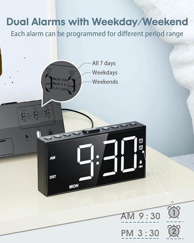 Loud Alarm Clock with Bed Shaker - Image 4