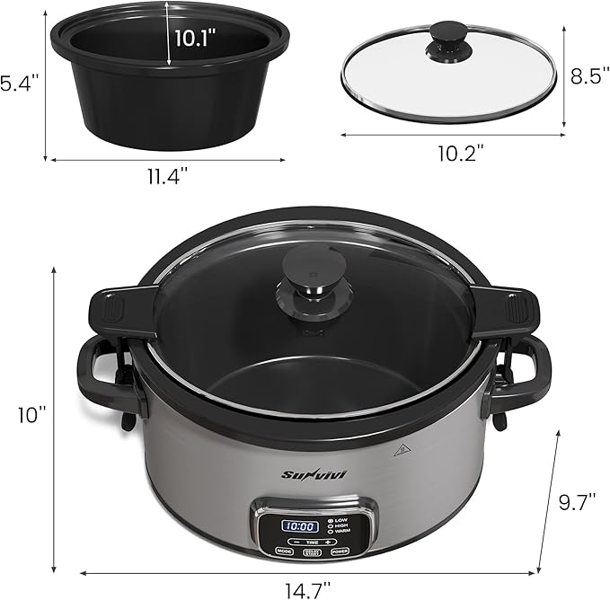 Sunvivi 4QT Slow Cooker, Programmable Pot - Image 7