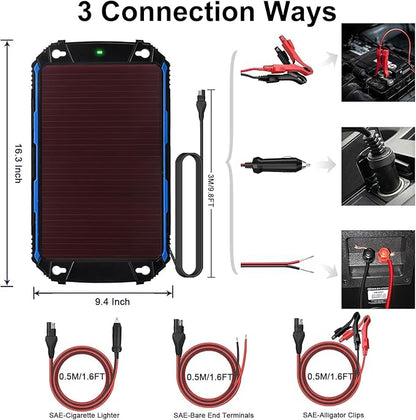SUNER POWER Waterproof 5W 12V Solar Battery Charger & Maintainer Pro, Built-in - Image 4