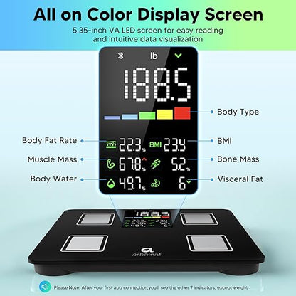 Arboleaf Smart Scale with BMI, Body Fat, Muscle Mass, Digital Bathroom Scale - Image 2