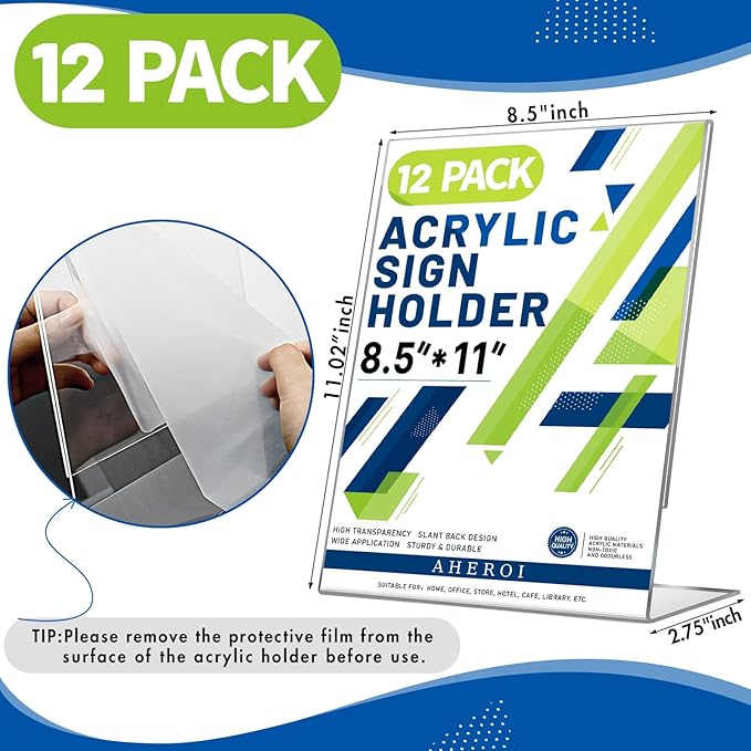 Aheroi 12 PCS Acrylic Sign Display Stands - Image 2