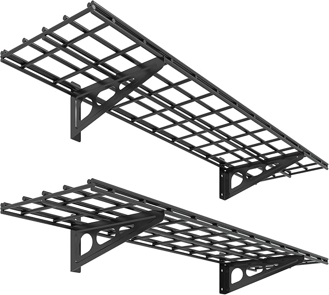 FLEXIMOUNTS 2-Pack 1x4ft 12-inch-by-48-inch Wall Shelf Garage Storage Rack Wall by FLEXIMOUNTS