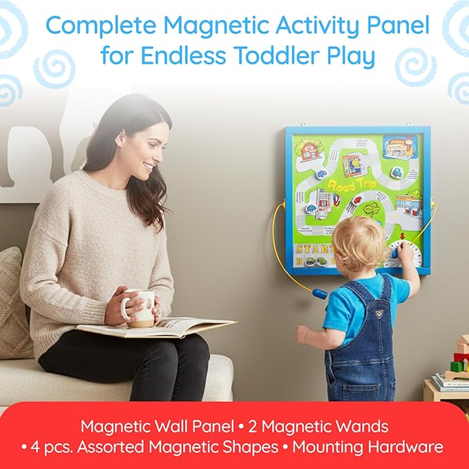 Magnetic Toddler Activity Wall Panel Toy – Interactive Wall Busy Board – - Image 2