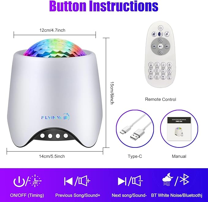 Flyinwe Hoom Decor Star Projector, Galaxy Projector - Image 6