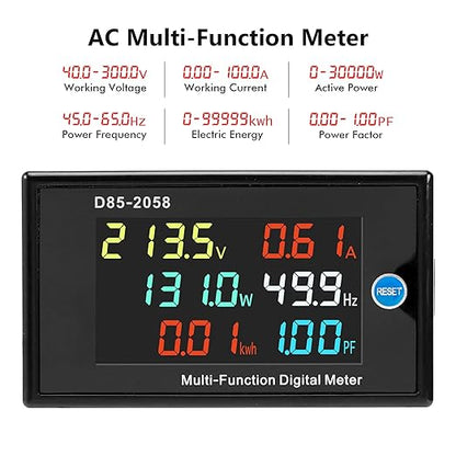DROK AC Multimeter, AC 40-300V 100A 110V/220V Voltage Current Power Factor - Image 2