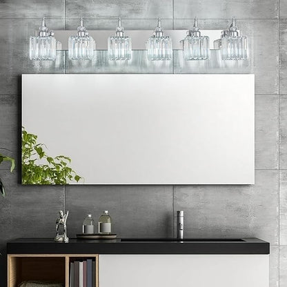 BBLLWJ 6 Light Bathroom Vanity Light Modern Chrome Vanity Light Fixtures - Image 3