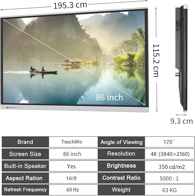 86" Touchscreen Monitor Smart Board, 4K Interactive Presentation Electronic - Image 7
