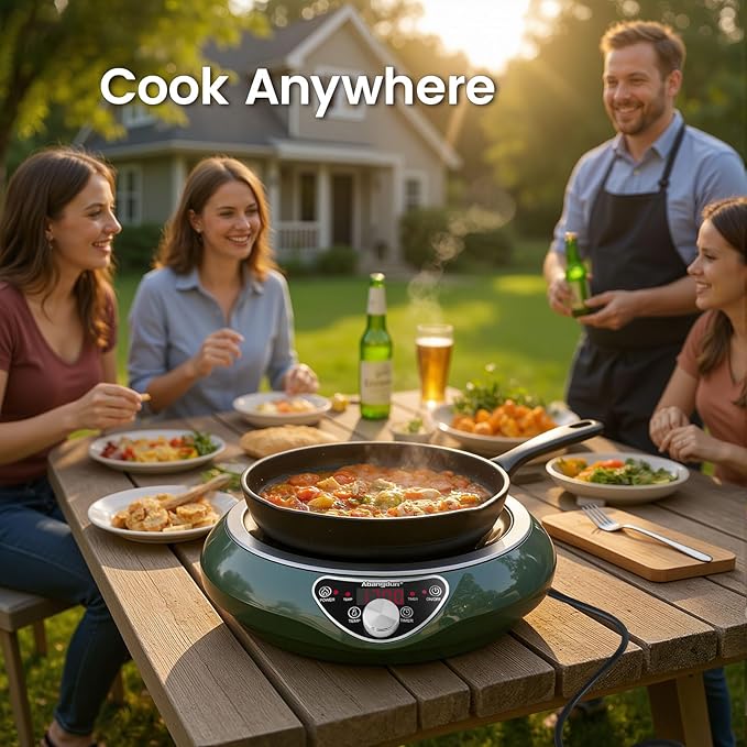 Induction Wok Cooktop，1700W Electric Wok Portable Induction Single Burner Used - Image 6