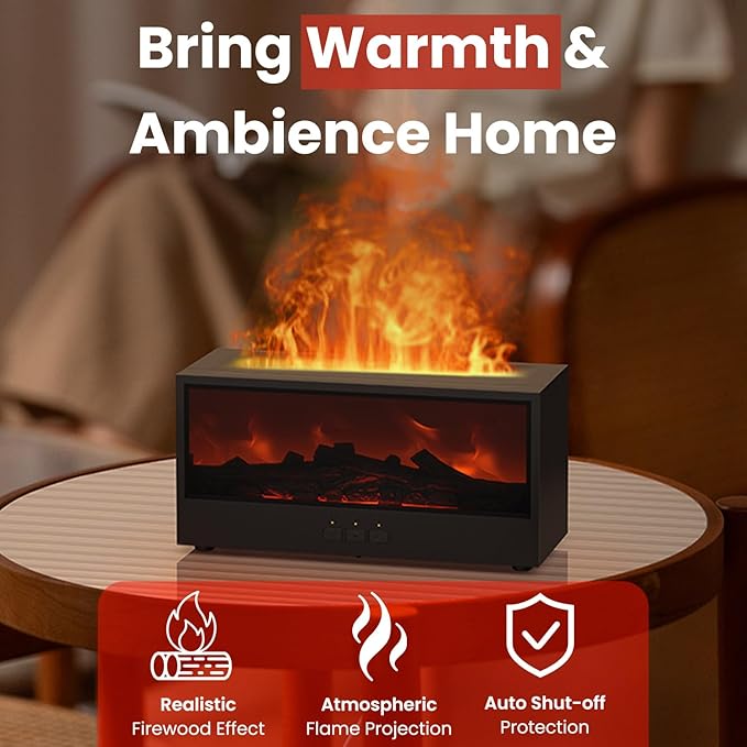 Fireplace Flame Diffuser Air Humidifier, Essential Oil Diffuser - Image 3
