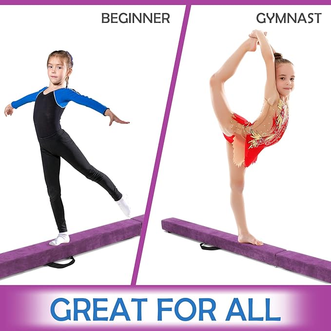 Giantex 7FT/8FT/9FT Balance Beam, Folding Gymnastics Beam w/Carry Handles - Image 2