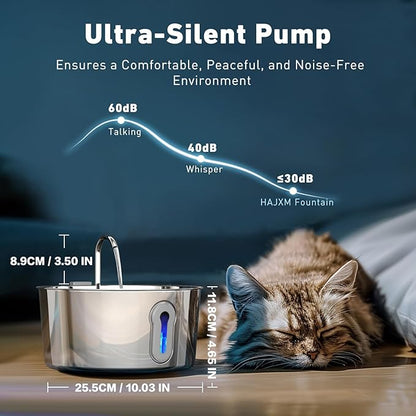 Cat Water Fountain, 4.0L/135oz Automatic Pet Fountain Stainless Steel Large Dog - Image 3