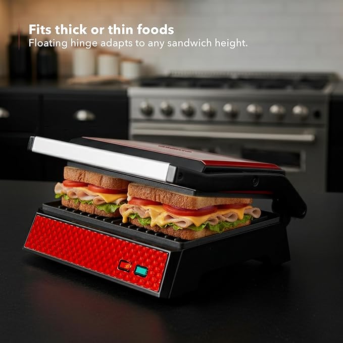 OVENTE Electric Indoor Panini Press Grill and Sandwich Maker - Image 4