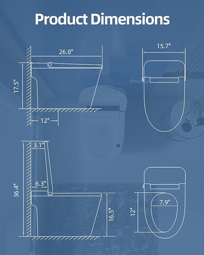 Luoware Smart Toilet, One Piece Toilet - Image 9
