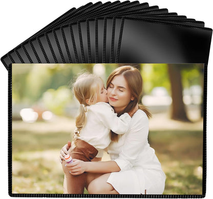 Sloworld Magnetic Picture Frame, 15 Pack Magnet Photo Frames for Refrigerator 4"x6" Reusable Fridge Photograph Frames for Locker/Whiteboard/Office Cabinet (Black 15 Pack)
