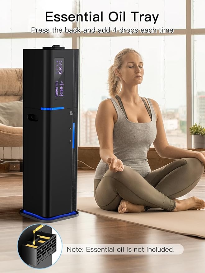 Zeova 10L/2.64Gal Humidifier, Top Fill Quiet Ultrasonic Cool Mist Humidifiers - Image 7
