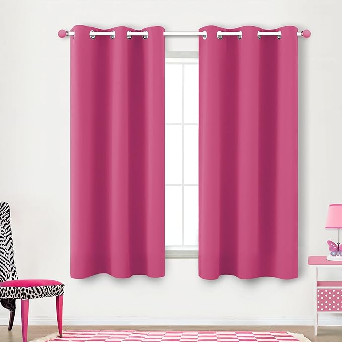KOUFALL Hot Pink Blackout Curtains by KOUFALL
