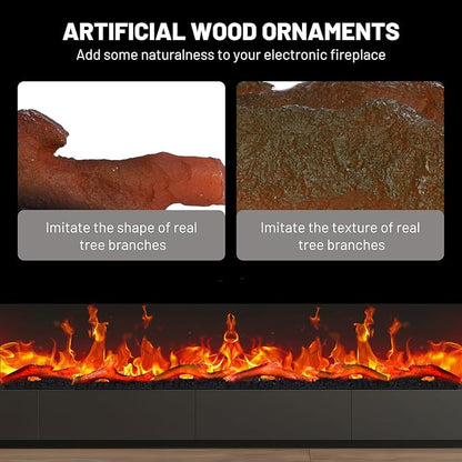 Electric Fireplace Wall Fireplace Recessed 3 Log Flame Colors Electric - Image 5