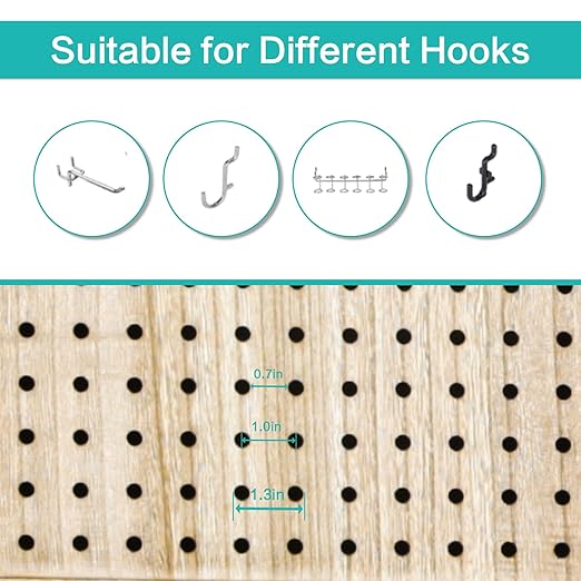 Babion 4 Panel Pegboard Display, Peg Board Room Divider Freestanding Folding - Image 6