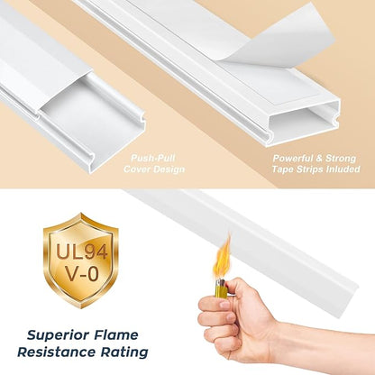 YCLYC 110in Cord Covers for Wires on Wall Kit, Large Cord Hider Wall Kit - Image 4