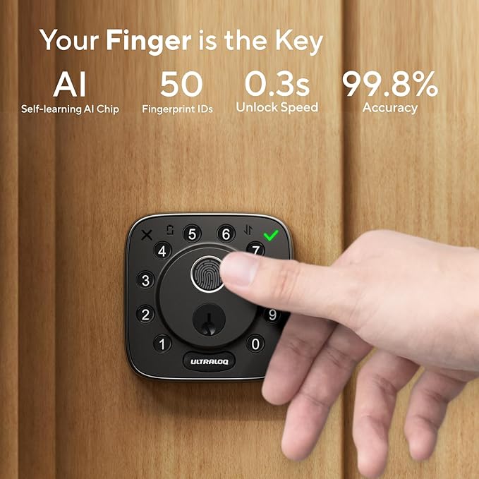 ULTRALOQ Bolt Fingerprint WiFi Smart Lock, Works - Image 2