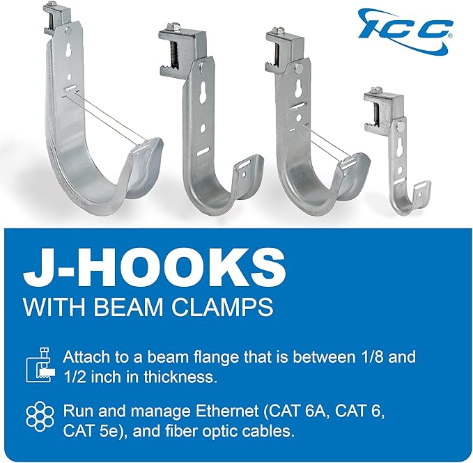 ICC Beam Clamp J Hook 1 5/16” Without Retainer Clip - Image 7