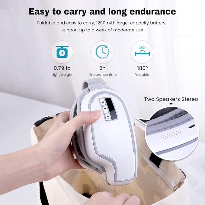 Eye Massager with Heat, Heated Eye Mask, Compression Massage, Eye Massager - Image 7