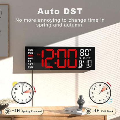 JALL 16" Large Digital Wall Mount Clock, Count Down Timer, Big LED, RGB Color - Image 5