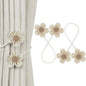 KLOGTSIND Flower Curtain Tiebacks, Decorative Curtain Holdbacks No Drill | 2 Pack Boho Curtain Ties, Elegant Curtain Holders Twist Tie Backs for Bedroom Decor, Nursery Decor, Farmhouse Decor