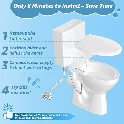 Ultra-Slim Bidet Attachment for Toilet, Non-Electric Dual Nozzle, Adjustable - Image 5