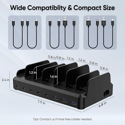 300W Charging Station for Multiple Devices, 8 Port Multi USB C Fast Charger - Image 5