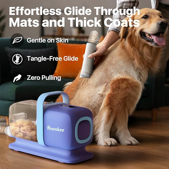 Dog Grooming Kit with Vacuum, 15000Pa Pet Hair Clipper and Shedding Brush - Image 4