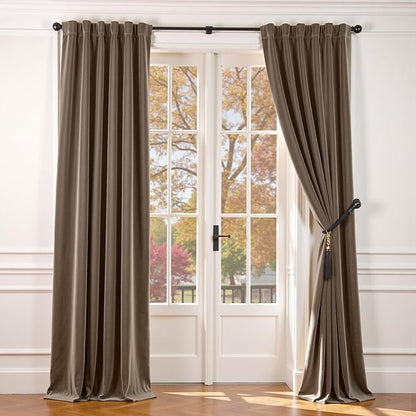 Lazzzy Velvet Blackout Curtains Thermal Insulated Room Window Drapes Super Soft by Lazzzy