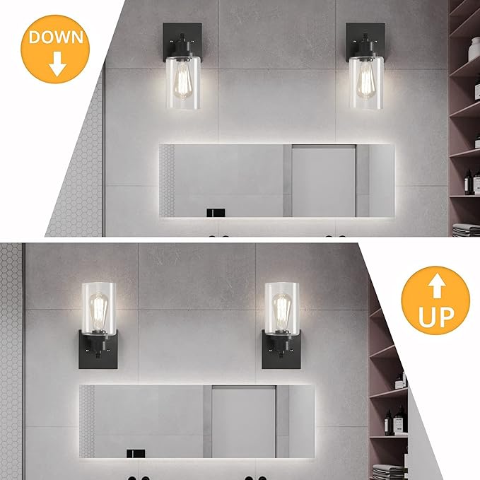 DIKAIDA Plug in Wall Sconces, 2 Pack Wall Lamp, Rustic Plug in Wall Light - Image 4