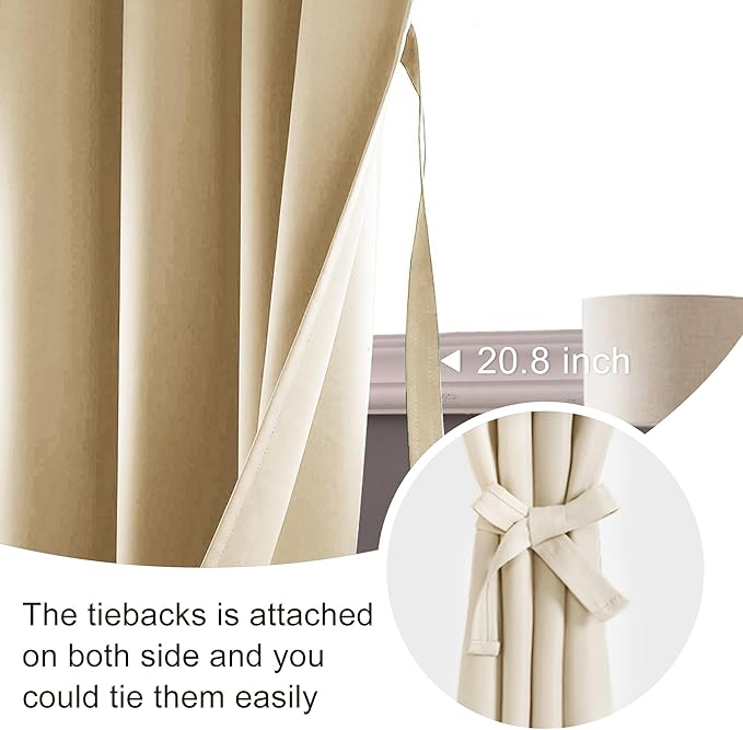 JIUZHEN Blackout Curtains for Bedroom– Thermal Insulated, Noise Reducing Room - Image 5