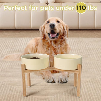 SPUNKYJUNKY Elevated Dog Bowls Ceramic, 8.3'' Dogs Food Water Bowls Raised - 60 - Image 6