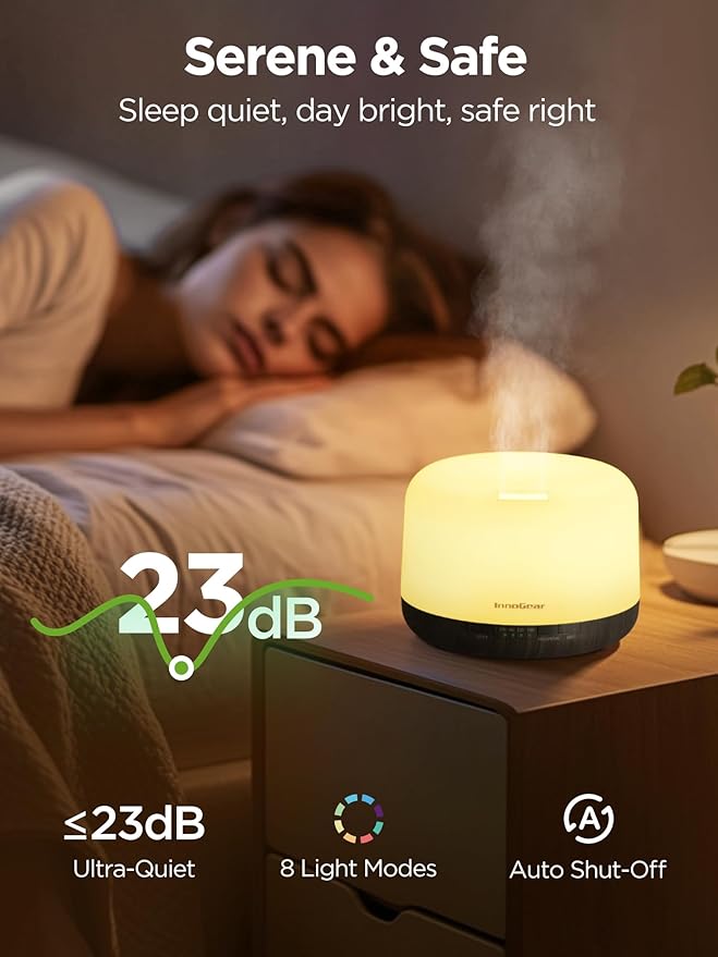 InnoGear Aromatherapy Diffuser & 10 Essential Oils Set, 500ml Essential Oil - Image 7