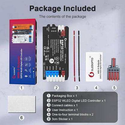 ESP32 WLED LED Strip Controller 4 Channel Outputs 15A Fuse Link TI Level - Image 8