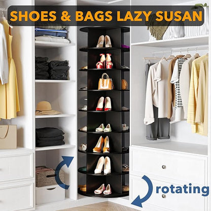 SpaceAid 8 Tier Rotating Shoe Rack Tower, Spinning Shoe Display Lazy Susan - Image 4