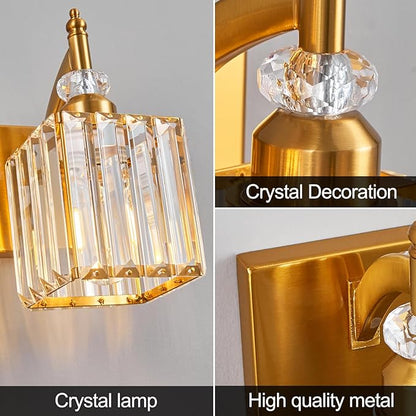 BBLLWJ Modern Bathroom Vanity Light 2-Light Gold Crystal Light Fixtures Over - Image 5