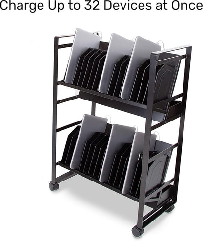 Line Leader 32-Device Mobile Charging Station | Steel Rolling Cart - Image 2