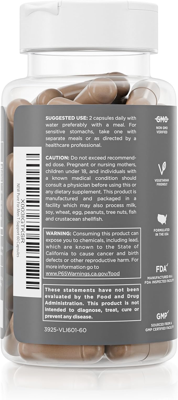 Pure for Men T-Support Supplement | Vegetarian Total Support for Men - Image 3